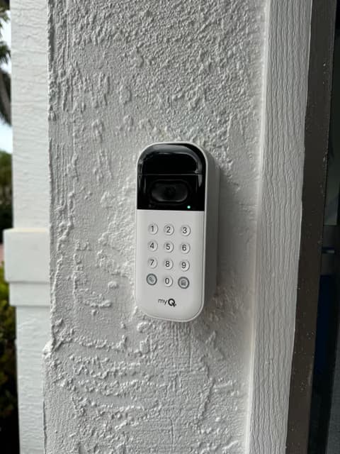 Smart video doorbell installed at a front door